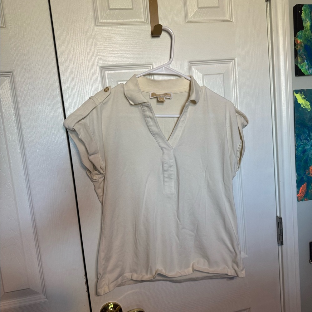 Great Casual Shirt! Michael Kors Ivory Polo Top S